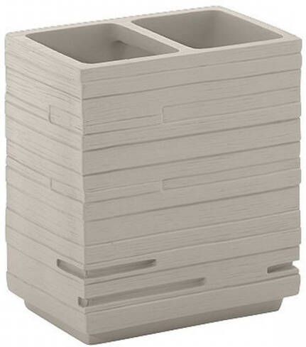 Sapho Tandenborstelhouder Quadrotto Vrijstaand 11.5x10.2x6.2 cm Polyresin Beige