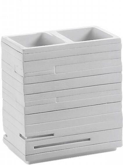 Sapho Tandenborstelhouder Quadrotto Vrijstaand 11.5x10.2x6.2 cm Polyresin Wit