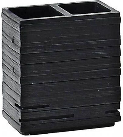 Sapho Tandenborstelhouder Quadrotto Vrijstaand 11.5x10.2x6.2 cm Polyresin Zwart