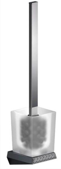 Sapho Toiletborstelhouder Soul Crystal Hangend Vierkant 8.8x41.5x8.6 cm Chroom