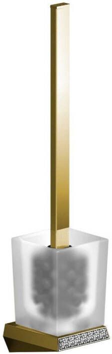 Sapho Toiletborstelhouder Soul Crystal Hangend Vierkant 8.8x41.5x8.6 cm Goud
