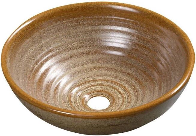Sapho NIET MEER LEVERBAAR! Waskom Attila Rond 42.5x14 cm Keramiek Bruin