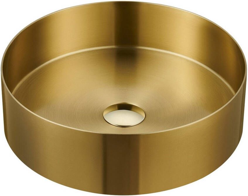 Sapho Waskom Aurum Rond 38 x 11 cm RVS Mat Goud