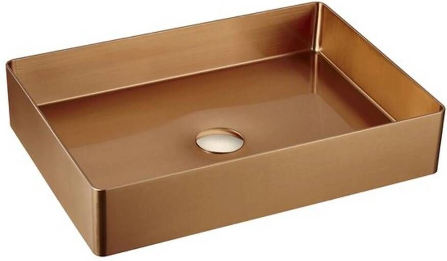 Sapho Waskom Aurum Vierkant 50 x 35 cm RVS Matt Rose Goud