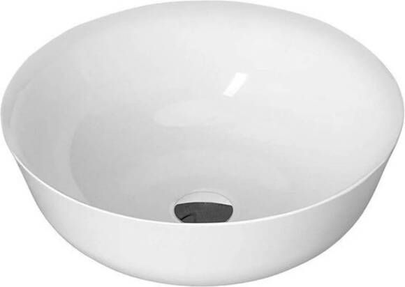 Sapho Waskom Opbouw Singa Rond 41.5x15.2 cm Cast Marble Wit