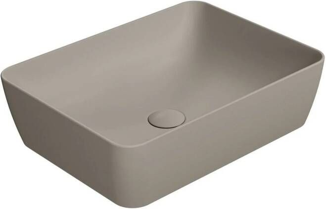 Sapho Waskom Sand Rechthoek 50x38x14 cm Keramiek Mat Bruin