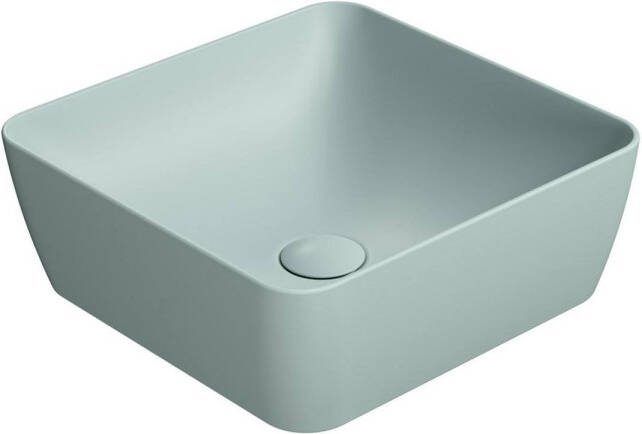 Sapho Waskom Sand Vierkant 38x14 cm Keramiek Mat Aqua Groen