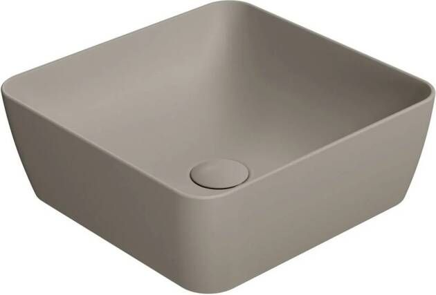 Sapho Waskom Sand Vierkant 38x14 cm Keramiek Mat Bruin