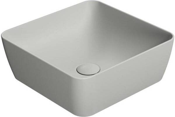 Sapho Waskom Sand Vierkant 38x14 cm Keramiek Mat Grijs