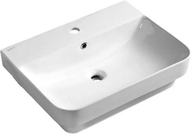 Sapho Wastafel Sott Aqua Rechthoekig 57.1x43.6x15.4 cm Keramiek Wit