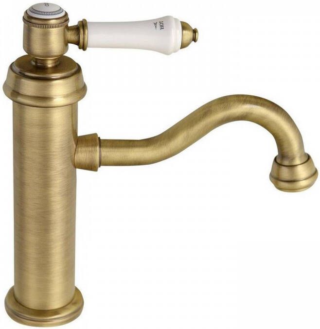 Sapho Wastafelmengkraan Vienna 1-hendel Gebogen 21.8 cm Brons (incl. pop-up waste)