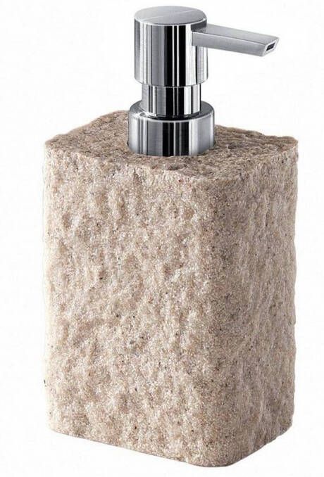 Sapho Aries vrijstaande zeeppomp 9.4x16.9 cm steen look beige