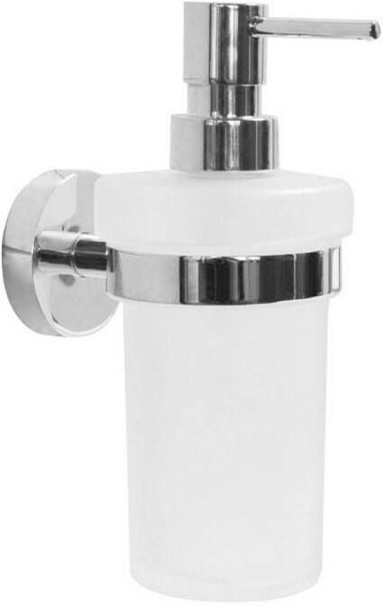 Sapho Zeepdispenser X-Round Hangend 230 ML Chroom Melkglas