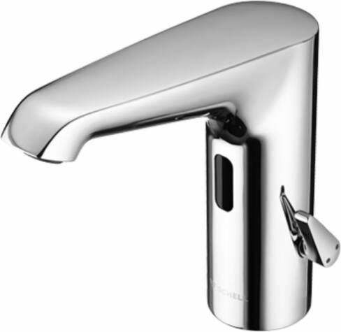 Schell Xeris E HD M elektronische wastafelkraan medium v. gemengd water met inbouw trafo 220V met infrarood sensor chroom 002280699