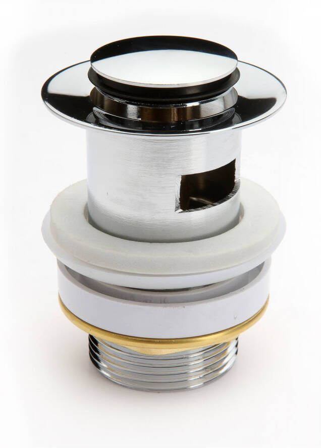 Schütte Afvoerplug Schutte met Overloop Messing RVS - Foto 1