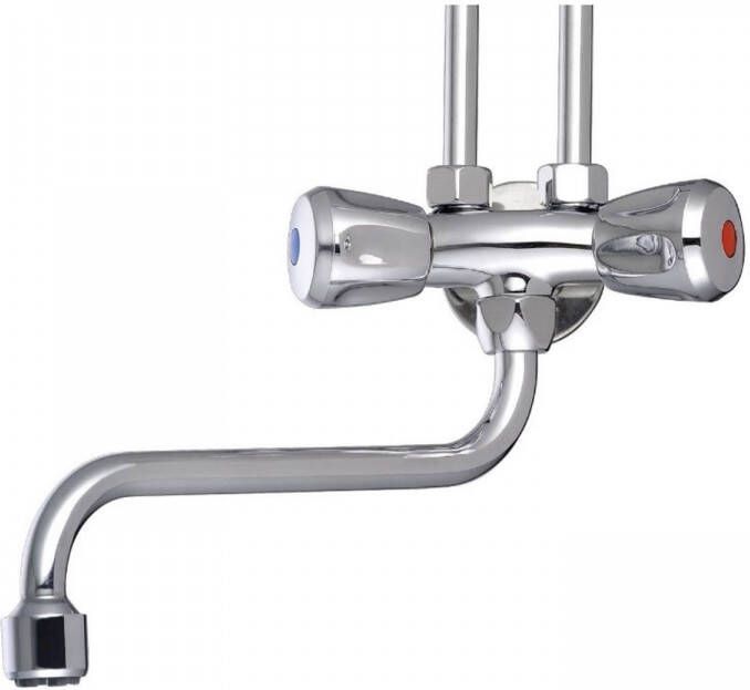 Schütte Keukenkraan Tweegreepskraan Schutte Lage Druk Chroom - Foto 2