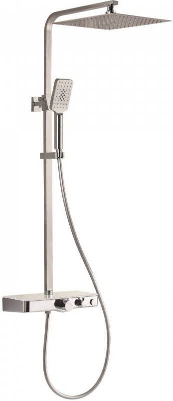 Schütte Regendouche Opbouwset Thermostatisch Schutte Ocean 3 Functies Glazen Planchet Chroom Wit