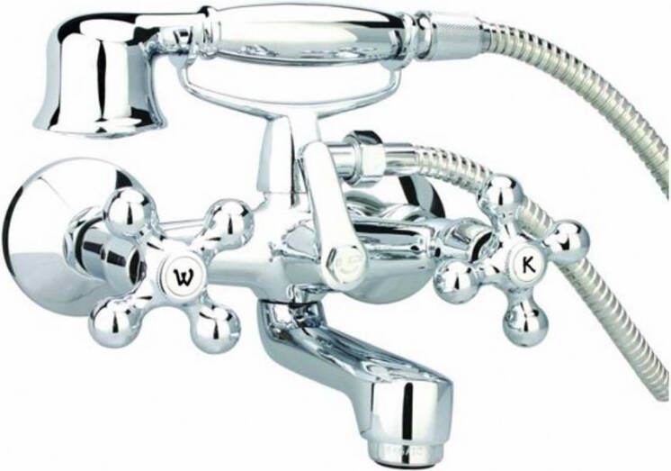 Schutte Badkraan Opbouw Schütte Elk Klassiek inclusief Doucheset Hart-op-Hart 15 cm Chroom - Foto 2