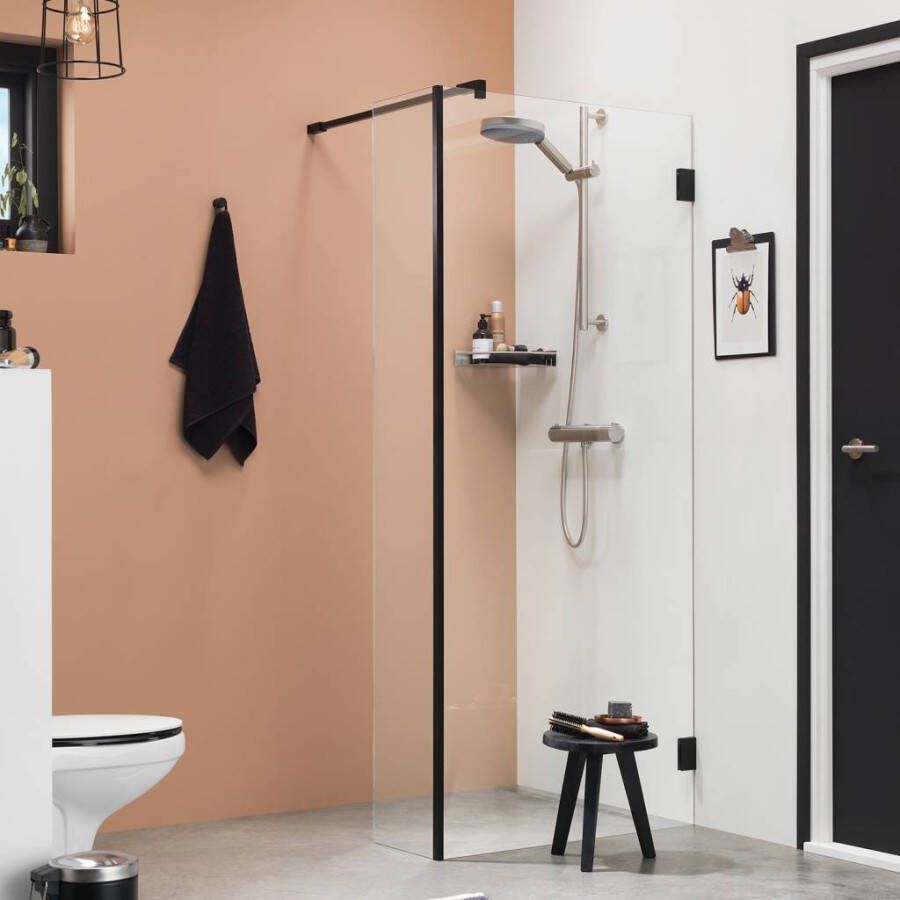 Sealskin I AM Walk in type A1 1000x300mm mat zwart 8mm helder veiligheidsglas met antikalk CIKA11006195100 - Foto 2