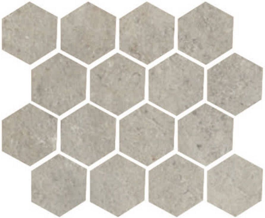 Serenissima Promenade mozaiektegel hexagon 25x30cm Argento