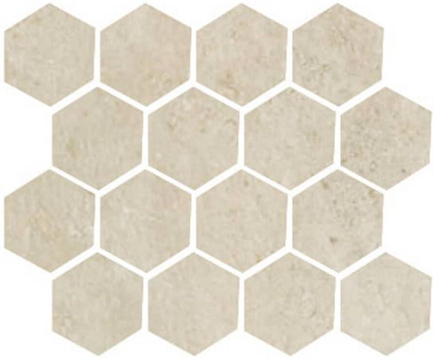 Serenissima Promenade mozaiektegel hexagon 25x30cm Sabbia