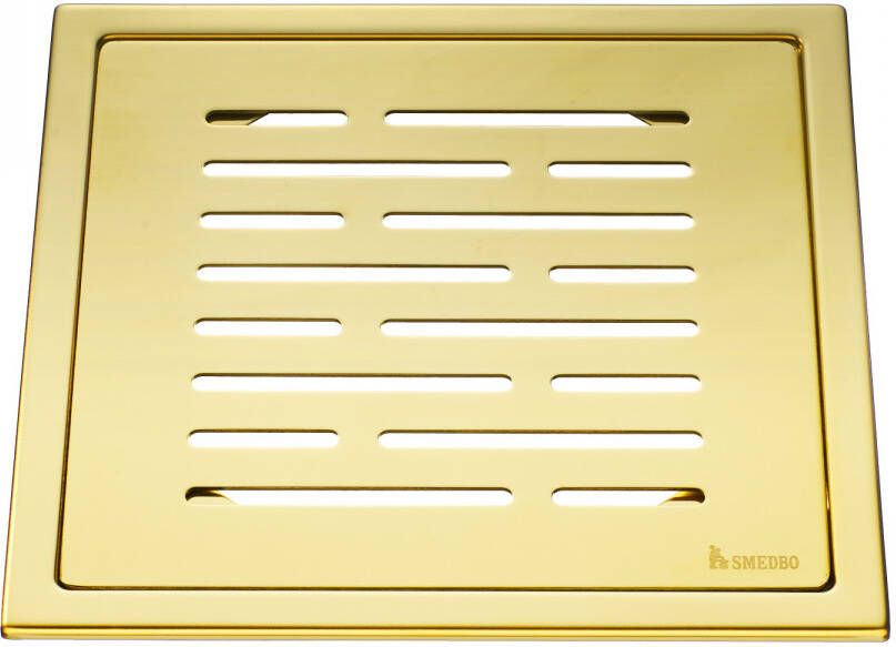 Smedbo Afvoerrooster Outline Met Lijnen Patroon 20 x 20 x 0.55 cm Messing