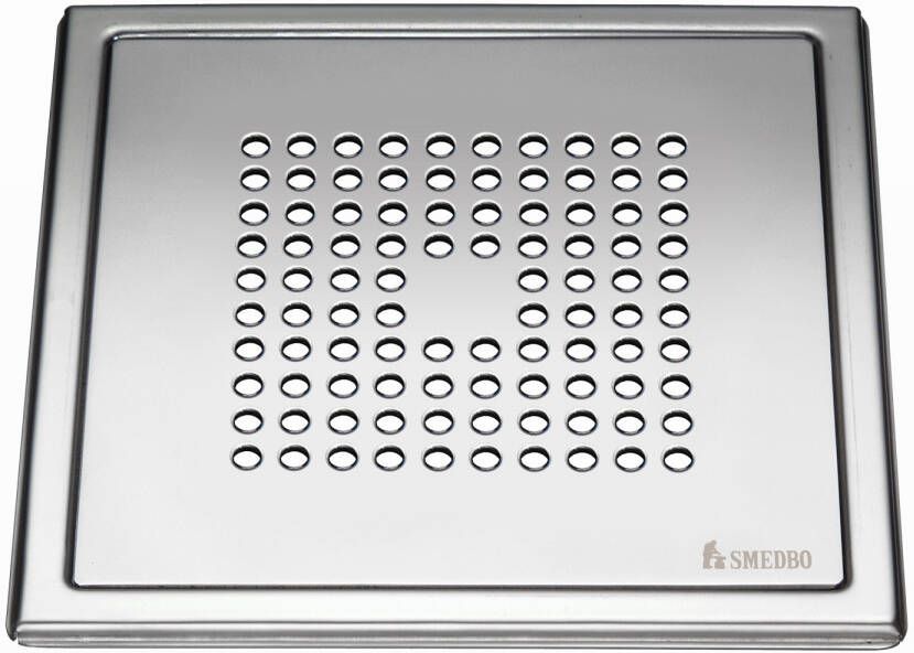 Smedbo Afvoerrooster Outline Met Vierkant Patroon 20 x 20 x 0.55 cm Chroom