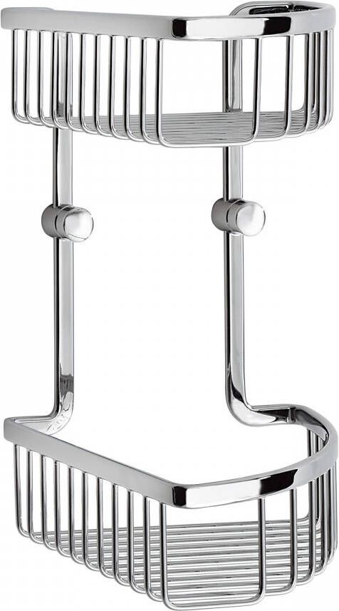 Smedbo Sideline Hoekdouchemand 19.5x29.5x19.5cm zelfklevend boren Massief messing Chroom DK2041