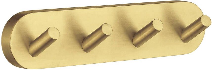 Smedbo Home Handdoekhouder 17.8x4cm zelfklevend boren Massief messing Mat messing HV359