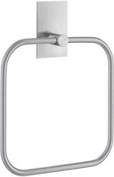 Smedbo Handdoekring 16.8x16.8 cm Vierkant Geborsteld Edelstaal Zilver