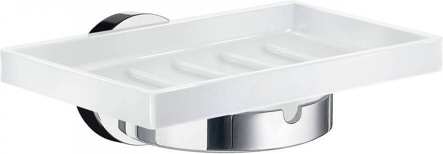 Smedbo Home Zeepschaalhouder met frosted zeepschaal 12x7.8x4.8cm Porcelein Chroom HK342P