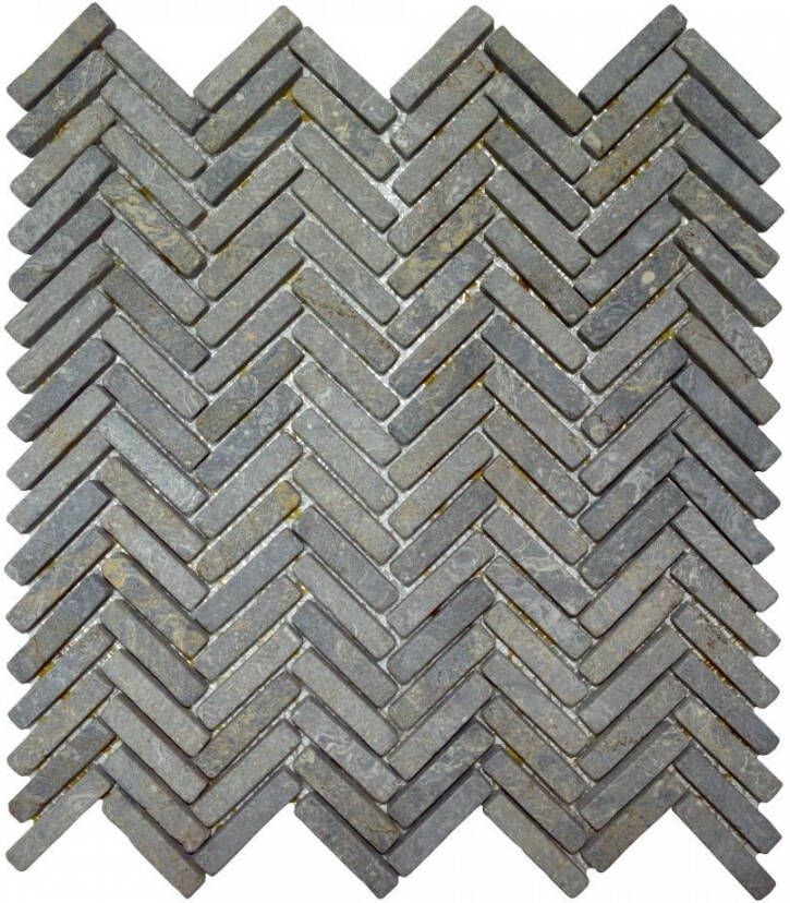 Stabigo Mozaiek Parquet 1x4.8 30x30 cm Marmer Light Grey Visgraat