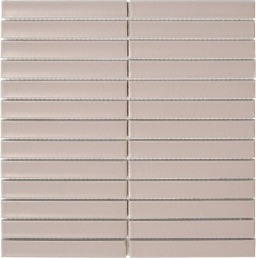 The Mosaic Factory Sevilla mozaïektegel 29.6x29.9cm wandtegel Rechthoek kitkat finger Porselein Vintage Pink Mat SEF20080