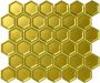 The Mosaic Factory Barcelona Mozaïektegel 2.3x2.6x0.5cm wandtegel binnen zeshoek keramiek mat goud metallic per matje AMH23GD - Thumbnail 3