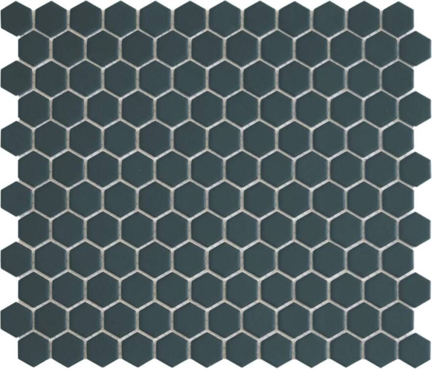 The Mosaic Factory Hexagon mozaïektegel 26x30cm wand en vloertegel Zeshoek Hexagon Porselein Navy Blue Mat HM23710