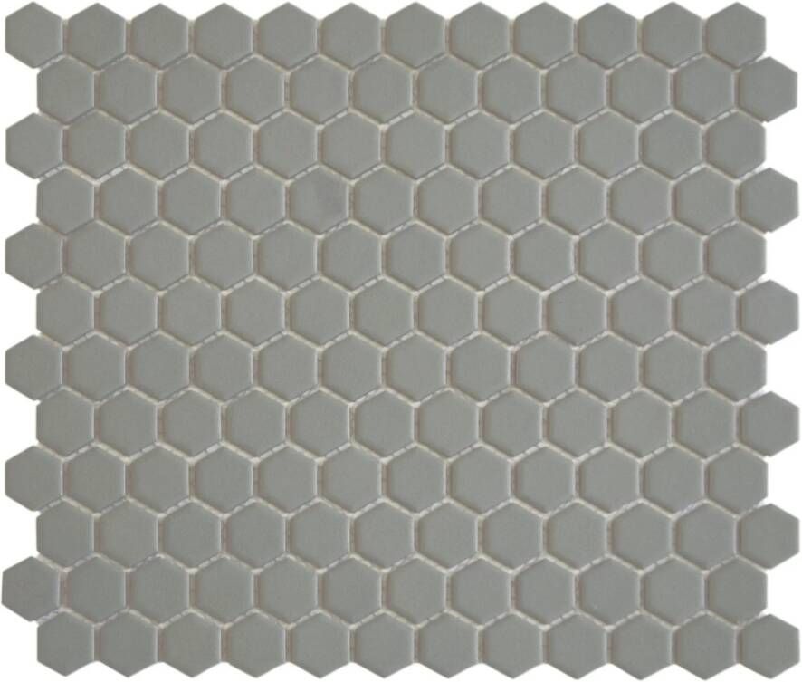 The Mosaic Factory Hexagon mozaïektegel 26x30cm wand en vloertegel Zeshoek Hexagon Porselein Urban Nature Mat HM23510
