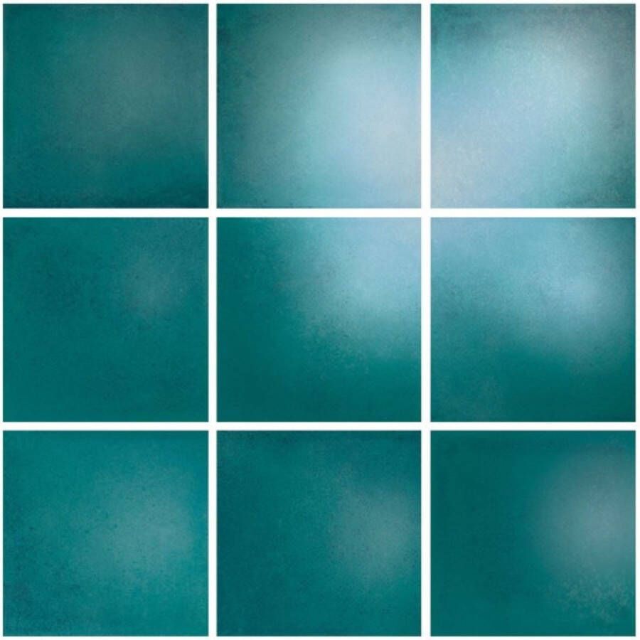 The Mosaic Factory Kasba mozaïektegel 30x30cm wandtegel Vierkant Porselein Ocean Blue glans KAG10125 - Foto 3