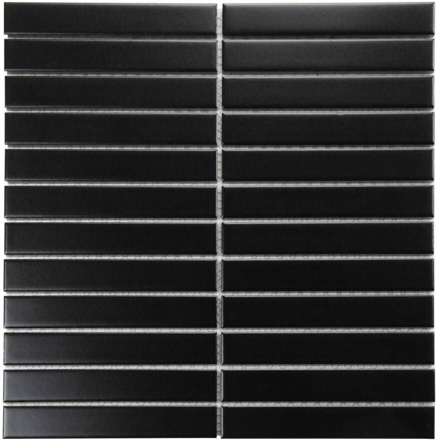 The Mosaic Factory Sevilla mozaïektegel 29.6x30cm wand en vloertegel Rechthoek Porselein Black Mat SEF22925