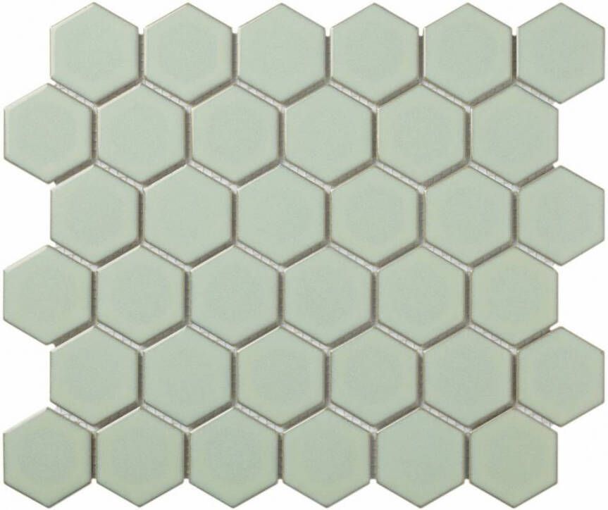 The Mosaic Factory Barcelona mozaïektegel 5.1x5.9x0.6cm wandtegel voor binnen en buiten hexagon porselein antiek groen AFH06052 online kopen