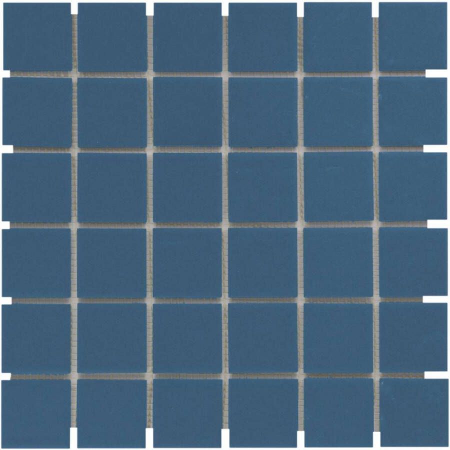 The Mosaic Factory London mozaïektegel 4.8x4.8x0.6cm voor vloer binnen en buiten vierkant porselein blauw mat met antislip LO1019 online kopen