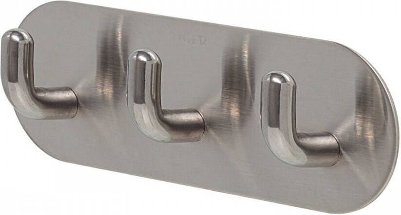 Tiger Handdoekhaak Rack Rondo Zelfklevend 3 Haken RVS