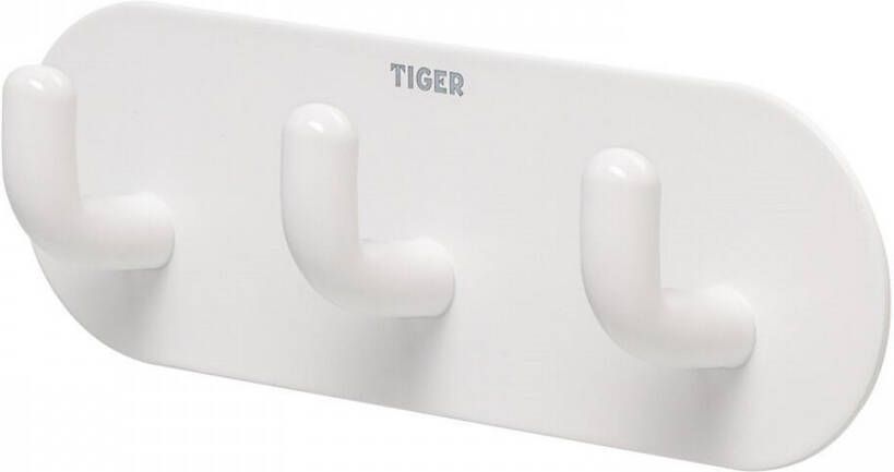Tiger Handdoekhaak Rack Rondo Zelfklevend 3 Haken Wit