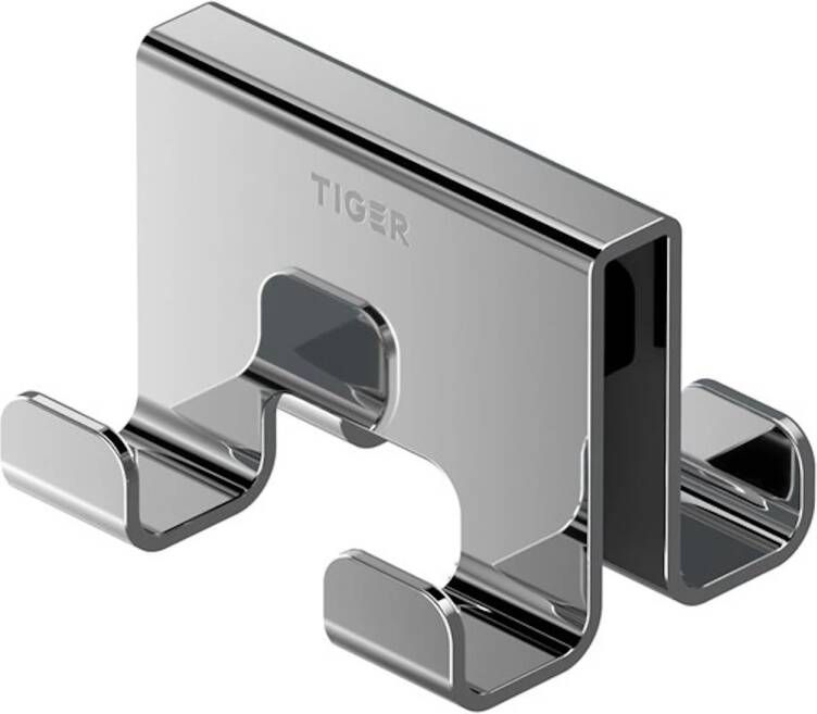 Tiger Caddy Handdoekhaak voor douchecabine 68 mm dubbel Chroom 800293 - Foto 2