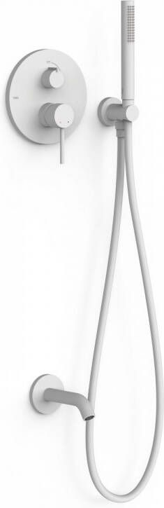 Tres Badkraan Inbouw Study Exclusive met Staafhanddouche Wanduitloop en Mengkraan Rapid Box Mat Wit - Foto 2