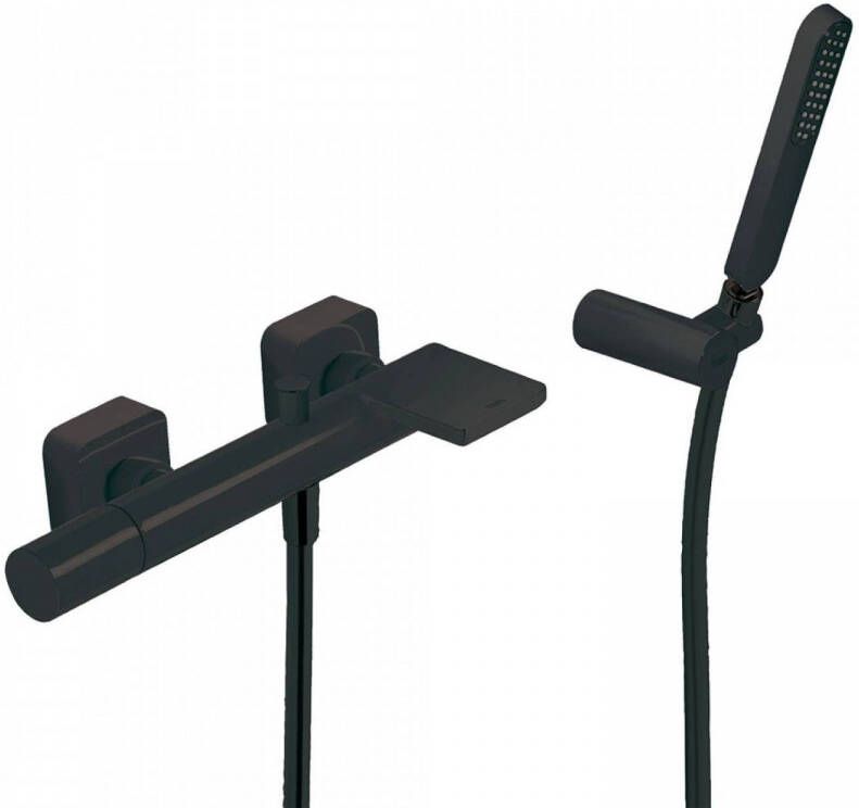 Tres Badmengkraan Loft Waterval met Handdouche 29.2x13.8 cm Rond Mat Zwart