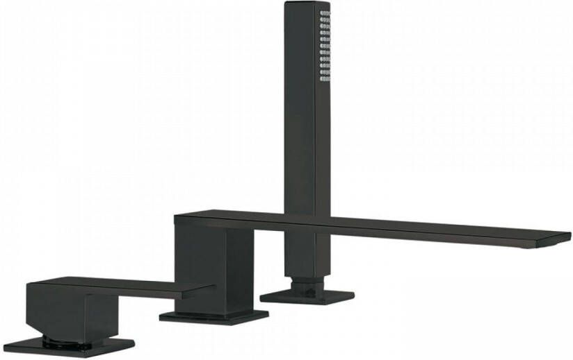 Tres Badrand Mengkraan Cuadro met Handdouche 22x6.2 cm Vierkant Mat Zwart