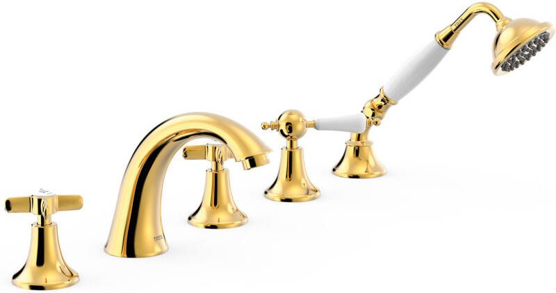 Tres Badrand kraan Clasic | Inbouw | Mengkraan | 2-weg | Vintage | 24k Goud glans - Foto 2