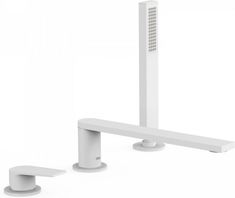 Tres Badrandkraan Project 1-Hendel Rechte Uitloop 23 cm met Omstel en Handdouche RVS - Foto 3