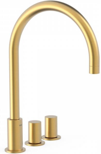 Tres Badrandkraan Study Exclusive Tweeknops Uitloop Gebogen 21 5 cm Mat Goud