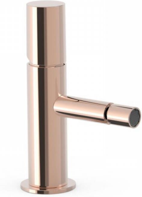 Tres Bidetmengkraan Study Exclusive 1-Knop Uitloop Recht 8 cm Rond Rosé Goud